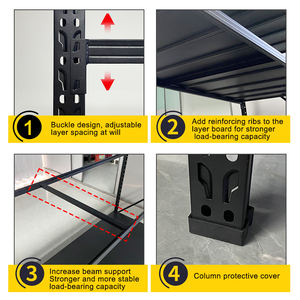 Estantes de hierro de varios niveles de 4 niveles resistentes personalizados estante de plataforma de malla de alambre de acero protegido contra la corrosión para garajes - Product Image 3
