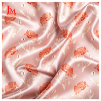 Tissu satiné en polyester soyeux de haute qualité, drapé, luxueux, imprimé sur mesure avec un motif floral pour robe femme