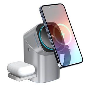 อุปกรณ์ชาร์จไร้สายระบบอัตโนมัติ3 in 1สำหรับ iWatch Qi2แท่นชาร์จไร้สายสำหรับ iPhone พร้อมพัดลม - Product Image 6