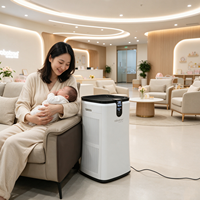 Équipement de traitement de l'air à ions oxygène négatifs, humidificateur intelligent avec écran tactile numérique pour les espaces publics et commerciaux intérieurs