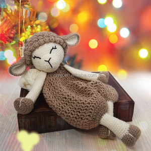 Doudou en laine crochetée en forme d'agneau, couverture de sécurité apaisante, couverture de sommeil, doudou pour bébé - Product Image 3