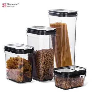 Conjunto hermético de recipientes para armazenamento de alimentos, recipientes de plástico transparente medidos sem BPA com tampa durável aprimorada, 4 unidades