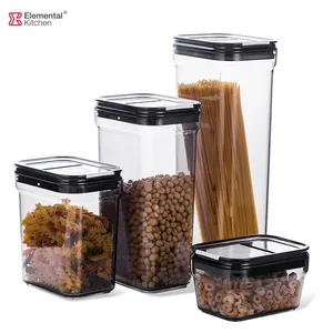 Ensemble de 4 boîtes hermétiques en plastique transparent sans BPA avec couvercles durables améliorés