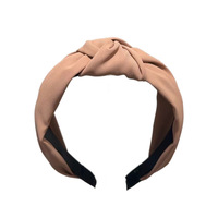 Serre-tête large fait main à imprimé léopard, style européen et américain, couleur unie, noué, haut de gamme, pour l'exportation