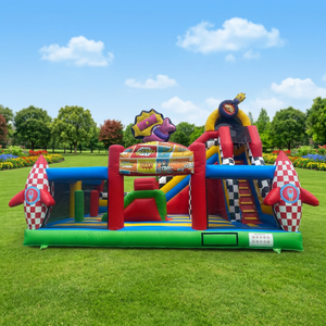 Castello Gonfiabile Commerciale a Tema Cartoni Animati per Bambini con Scivolo e Parete da Arrampicata, Ideale per Noleggio Esterno - Product Image 1