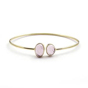 Dainty Golden Rutile Gemstone <b>Bracelet</b> Adjustable <b>Bracelets</b> <b>Stacking</b> Bangle <b>Bracelet</b> Jewelry Gold Plated Designer Gift for Her - Product Image 4