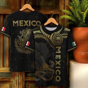 Maglia da Calcio Messicana Unisex, Stampa Integrale, Collo Tondo, Manica Corta, in Poliestere, Vestibilità Regolare per Adulti, Adatta a Tutte le Stagioni - Product Image 3