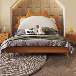 Leo Zodiac Boys Daybed Soft <b>Padding</b> Cute Baby <b>Bed</b> Full Modern Minimalist Kids Wood Frame Cotton Upholstery Bedroom Small Space - Product Image 1