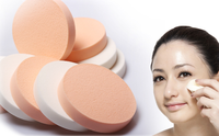 Éponge de maquillage ronde en vente chaude, éponge de maquillage douce blanche, éponge de maquillage pour le visage, poudre de fond de teint, éponge de maquillage