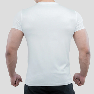 Ropa de entrenamiento transpirable de secado rápido compresión apretada acción gimnasio deporte cuello redondo manga corta hombres camisa para correr - Product Image 6