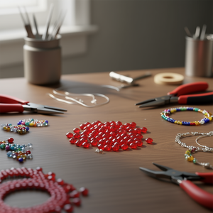 Ilan Abalorios Perline Rondelle Sfaccettate Rosse Trasparenti 8mm 15g - Product Image 2