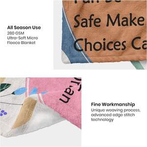 ผ้าห่มผ้าสักหลาดโพลีเอสเตอร์นุ่มและอบอุ่นสำหรับฤดูหนาวผ้าห่มของขวัญนานาขนาด60X50นิ้วลายพิมพ์ดิจิตอลแบบแข็ง100% ตามสั่ง - Product Image 6