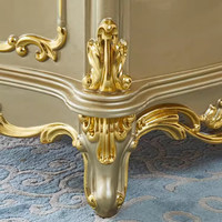 Bureau de direction en bois massif de style européen et français, avec armoire, couleur champagne doré, modèle 099 pour bureau commercial