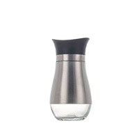 Ensemble salière et poivrière en acier inoxydable de 120 ml avec bases en verre et pots à assaisonnement pour sel et glutamate monosodique - Pots à assaisonnement de cuisine