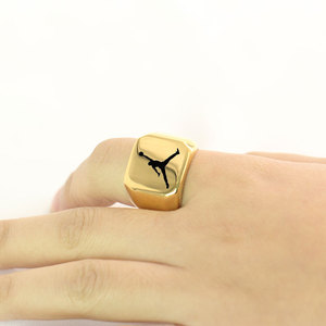 <strong>Jordan</strong> Logo Square Ring 18mm Stainless Steel Unisex Fashion Jewelry Gift - Product Image 2