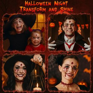 Pegatinas <span class=keywords><strong>de</strong></span> Gemas Faciales <span class=keywords><strong>de</strong></span> Vinilo Acrílico, Impermeables, Ecológicas, Forma Personalizada, Laminación Transparente Brillante, para Mujeres, Halloween, Vampiro - Product Image 4