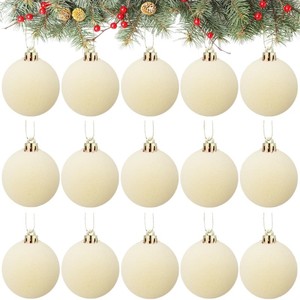 Source Factory <strong>Offers</strong> Ready-stock Plastic Modern Minimalist <strong>Christmas</strong> Flocking Balls; New-style Flocked Ornaments Holiday Balls - Product Image 5