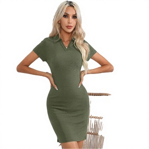 2026 Spring Summer New Natural Solid Color Turn-<b>Down</b> Collar Empire Waist Loose Short Sleeve Anti-Static Casual A-Line T-Shirt - Product Image 2