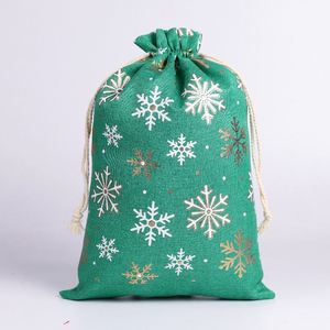 Bolsa de Regalo Navideña Roja, Bolsa de Yute Fina con Cordón, Nueva Bolsa de Embalaje para Regalos - Product Image 5