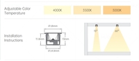 NUOMI NOVA 10*10mm bilah lampu langsung tanam tersembunyi Strip lampu profil aluminium Sensor cahaya kabinet Tertanam antisilau