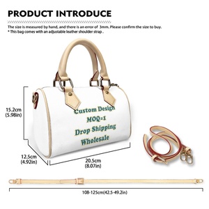 Borsa Boston Mini di Alta Qualità con Stampa su Richiesta Motivo Infermiera con Cerniera per Donne Personalizzata in Tessuto PU Borsa a Mano a Forma di Cuscino - Product Image 6