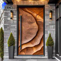 Porte d'entrée extérieure en aluminium moulé, économie d'énergie, isolation thermique, porte pivotante double pour villa et maison