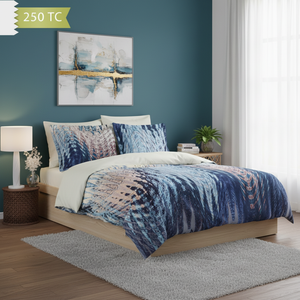 Parure de lit Varol 250 TC en satin de coton mélangé bambou, motif géométrique moderne tissé, taille familiale, pour usage domestique - TALAMONE - Product Image 3