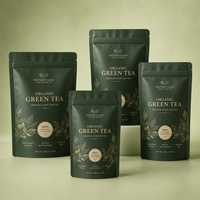 Biologische Groene Thee Stand-up Pouch Premium Losse Thee Verpakking Zak Mat Groen Ritszakje Voedselveilige Vochtbestendige Zak