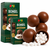 Usine de chocolat OEM vente en gros marque privée bonbons boule de chocolat bombe avec guimauve