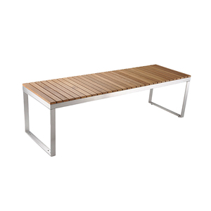 Phong cách hiện đại băng ghế dự bị ngoài trời với khung thép không gỉ ex-nhà Máy Giá cong chế biến gỗ băng ghế dự bị cho công viên hoặc Patio - Product Image 2