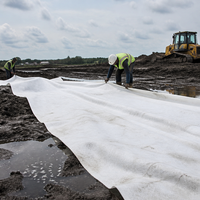 Tissu géotextile non tissé en PP haute résistance pour la filtration, la séparation, le drainage, la stabilisation, projets d'ingénierie civile
