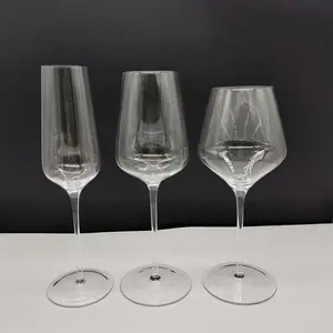 Set Gelas Anggur 370Ml, 570Ml Batang Kaca Anggur Merah dan Seruling Sampanye; Gelas Batang Premium