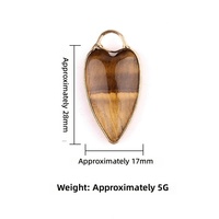 Offre Spéciale : Pendentif Cœur en Améthyste Naturelle avec Monture Dorée, Pierre de Guérison en Cristal, Breloque Œil de Tigre pour Accessoires de Boucles d'Oreilles et Colliers DIY
