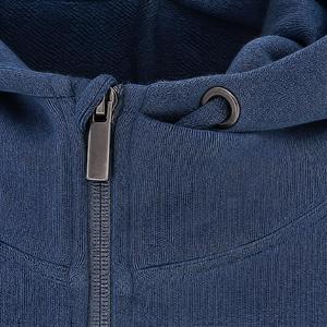 เสื้อฮู้ดซิปเต็มตัวทรงสลิมฟิตสีน้ำเงินสเลทพรีเมียมสำหรับผู้ชาย พร้อมบริการสกรีนโลโก้ตามสั่ง และกระเป๋าหน้า สำหรับแบรนด์เสื้อผ้าออกกำลังกาย - Product Image 6