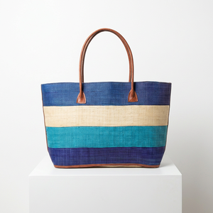 Bolso bandolera de paja tejida a rayas, bolso de hombro de gran capacidad, bolso de mano de color sólido para ir al trabajo, a la playa, para viajes y compras - Product Image 1