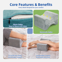 Vente en gros de soulagement de la douleur à la sciatique et à la hanche Oreiller en mousse à mémoire de forme pour dormeur latéral Couverture tricotée antistatique anti-acariens Utilisation post-opératoire