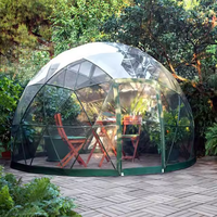 Dôme géodésique transparent en PVC sur mesure, double couche, trois saisons, serre gonflable, igloo de jardin, tente de repas en plein air