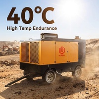 Compresor de Aire de Tornillo de Alta Presión de 1300 CFM y 25 bar, BC1300-30, 410KW, Bomba Portátil Diésel Cummins Refrigerada por Aire para Perforación de Pozos