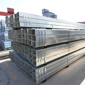 Fabrika kaynağı sıcak daldırma galvanizli çelik boru 80*80*6mm 6m uzun