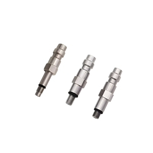 Adaptador de válvula de acero inoxidable HPA para mangueras, conector macho Foster de desconexión rápida (versión estadounidense) - Product Image 1