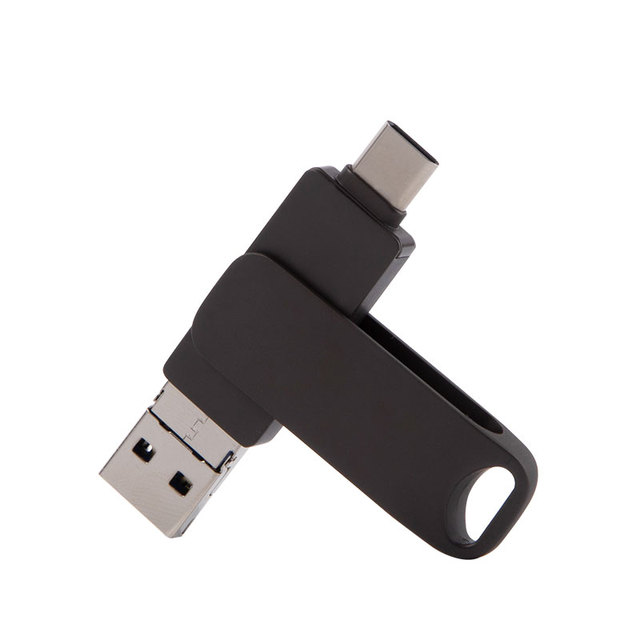 Metal Type C U Disk Dual Interface Otg USB Flash Drive 4GB-128GB Design Cle Usb Stick Rotation Customized OEM Logo