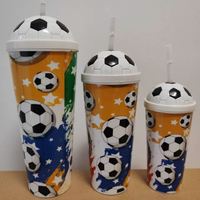 Bouteille en plastique réutilisable de 16 oz en forme de trophée Mundial 2026, avec logo personnalisé imprimé à l'écran et impression UV