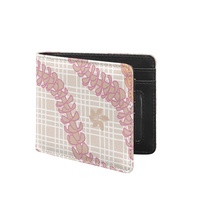 Pemegang kartu kulit PU cetak Logo OEM ODM dompet pria Fashion mewah puakenikena Hawaii kustom