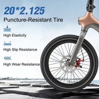 Bicicleta Eléctrica Plegable Smart30 Premium de Una Velocidad con Transmisión por Correa, Sensor de Torque, Batería en el Poste del Asiento, Neumático Kenda de 20 Pulgadas, 36V 250W
