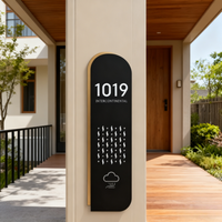 Plaque de numéro de porte LED étanche, plaque d'adresse moderne, panneau lumineux pour porte d'appartement, bâtiment commercial