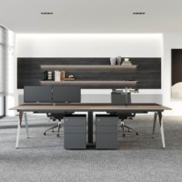 2024 dernier bureau en bois modulaire 2 4 6 8 places Coworking poste de travail meubles avec espace ouvert extensible pour le personnel