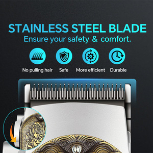 Tondeuse à cheveux électrique professionnelle Dragon pour batterie Li-ion rechargeable, écran LCD, lames en acier au carbone, usage domestique, pour hommes - Product Image 4