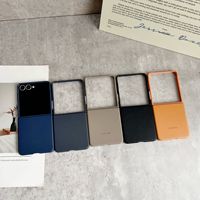 Étui de téléphone pliable en cuir magnétique noir solide pour Samsung, protection intégrale antichoc, coque en cuir