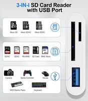 Lecteur de carte SD pour iPhone/iPad/Mac - Double connecteur USB-C SD/microSD/USB-A 3 emplacements Plug & Play