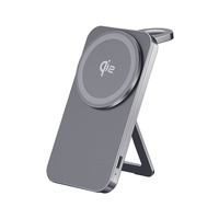 Support de chargeur sans fil Qi2 magnétique pliable portable 2 en 1 15W pour iPhone 12-17 et Apple Watch OJD-135 de charge